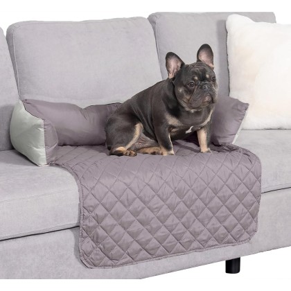 Water-Resistant & Reversible 30" Wide Seat Cover Protector for Dogs & Cats, Perfect for Couches, Beds, & Car Seats - Sofa Buddy Bolster Seating Protector - Gray/Mist, Medium