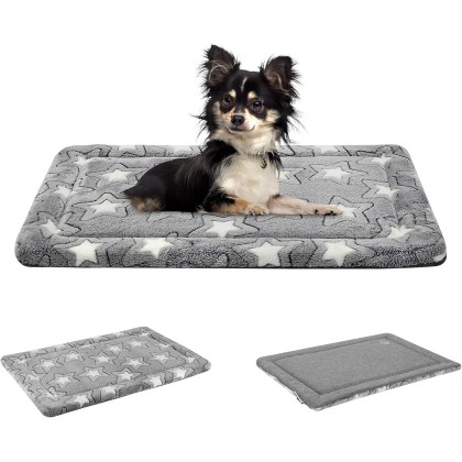 Dog Bed Mat Dog Crate Pad Reversible (Cool & Warm), Machine Washable Dog Crate Mat, Kennel Pad for Dog Sleeping Mattress for Large Medium Small Dogs, Grey