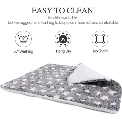 Lucky Monet Reversible Dog Crate Pads Washable Ultra Soft Dog Bed Mat Plush Cat Pet Kennel Pad Sleeping Cushion Pad for for Large Medium Small Dogs, 15.7"x19.7", Gray