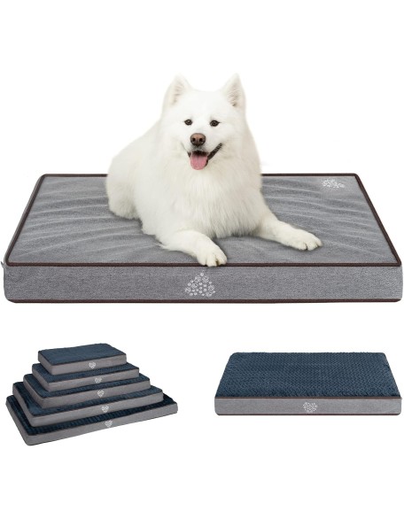 Dog Bed Soft Crate Pad Mat Reversible Cool Warm Washable Comfy Kennel Pad with Orthopedic