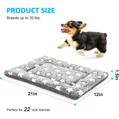 Dog Bed Mat, Reversible Crate Pad for Medium Small Dogs, Machine Washable, Portable and Soft Pet Bed Pad/Mat for 22-inch Kennel